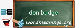 WordMeaning blackboard for don budge